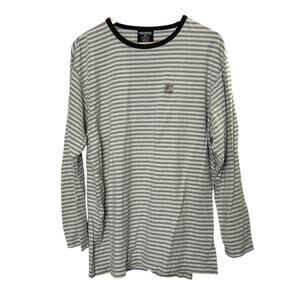 Polo Jeans Ralph Lauren Gray & White Stripe Long Sleeve Crewneck Shirt Large